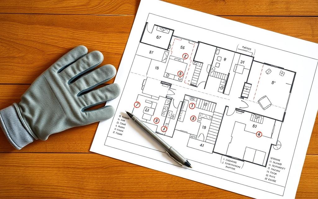 Bait-station floor plan map for a Klang Valley warehouse, marked with Dawnplex technician notes